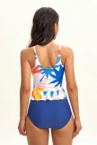 Scoop Neck Peplum Tankini  Set