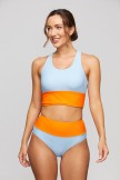 Light Grey Colorblock Cut Back Bikini Set