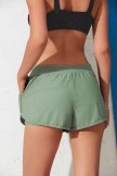 Solid Green Tie Elastic Waistband Bottom