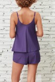 Solid Purple Scoop Neck Tankini Top And HighWaist Boy Shorts