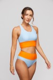 Light Grey Colorblock Cut Back Bikini Set