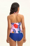 Pink and Flower Halter Neck Tankini Set