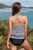 Black Printed Loose Bandeau Tankini Set