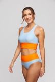 Light Grey Colorblock Cut Back Bikini Set