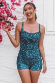 Floral Adjustable Straps Sweetheart Neck Twisted Front Ruching Tummy Control Casual OnePiece Swimsuit