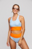 Light Grey Colorblock Cut Back Bikini Set